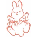 Happy Easter bunny spring charm embroidery design preview, showcasing vibrant colors and detailed stitching.