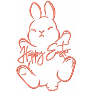 Happy Easter bunny spring charm embroidery design - Embroidery Design