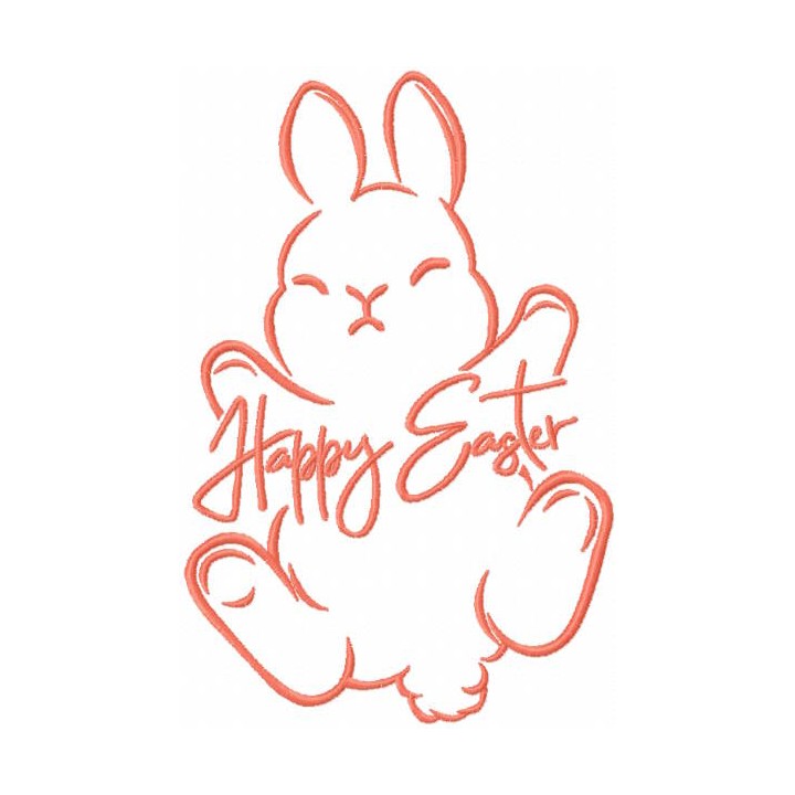 Happy Easter bunny spring charm embroidery design - Embroidery Design