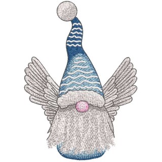 Winged Snow Gnome embroidery design - Embroidery Design