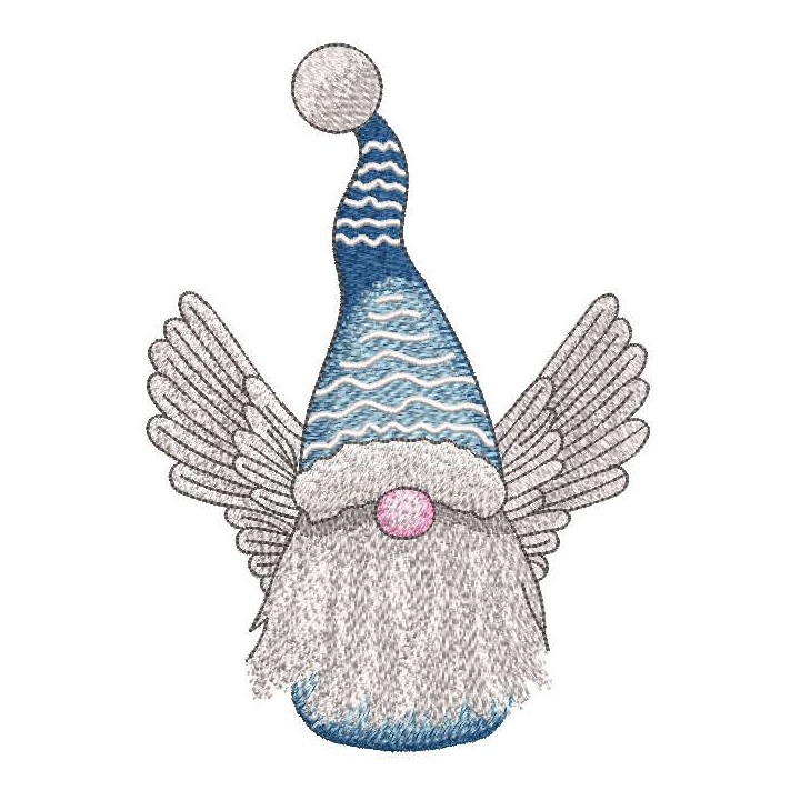 Winged Snow Gnome embroidery design - Embroidery Design