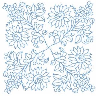 Flowers in square embroidery design - Embroidery Design
