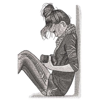Girl explores first photo camera embroidery design - Embroidery Design