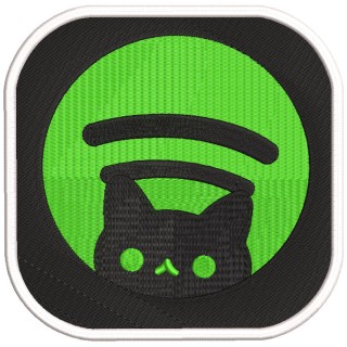 Spotify Cat Logo embroidery design - Embroidery Design