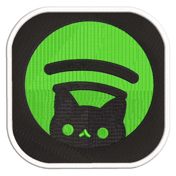 Spotify Cat Logo embroidery design - Embroidery Design