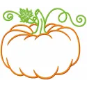 Preview of the Perfect Pumpkin embroidery design, featuring a charming pumpkin motif for kitchen decor.