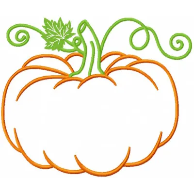 Preview of the Perfect Pumpkin embroidery design, featuring a charming pumpkin motif for kitchen decor.