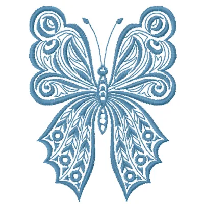 Big wings butterfly embroidery design showcasing intricate details, ideal for embellishing various fabric items.