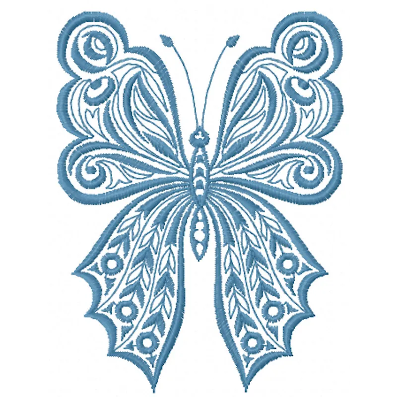 Big wings butterfly embroidery design showcasing intricate details, ideal for embellishing various fabric items.