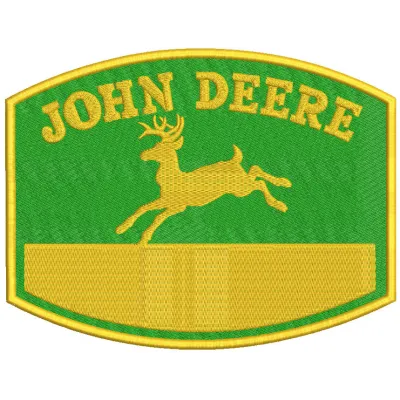 John Deere name badge embroidery design showcasing intricate stitching patterns for automotive enthusiasts.