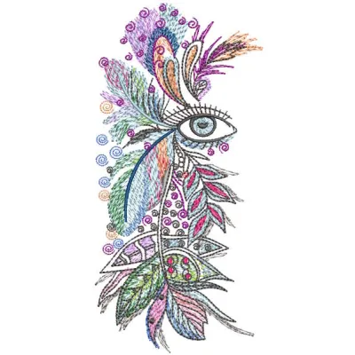Rainbow of your eyes embroidery design showcasing vibrant colors, ideal for embellishing garments and home decor.