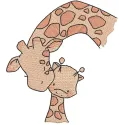 Giraffe kiss baby giraffe embroidery design showcasing a cute baby giraffe, perfect for baby onesies and blankets.