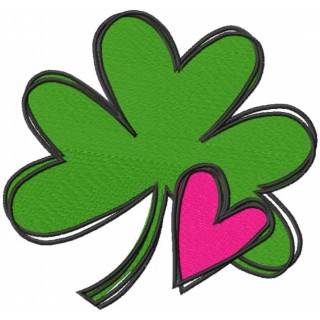Shamrock with Heart embroidery design - Embroidery Design