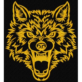 Wolf angry muzzle embroidery design - Embroidery Design