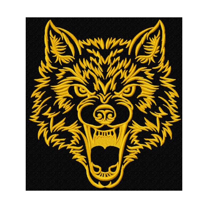 Wolf angry muzzle embroidery design - Embroidery Design