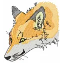 Red fox art embroidery design featuring a beautifully detailed fox, ideal for stitching on various fabrics.