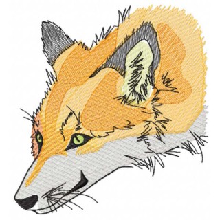 Red fox art embroidery design - Embroidery Design