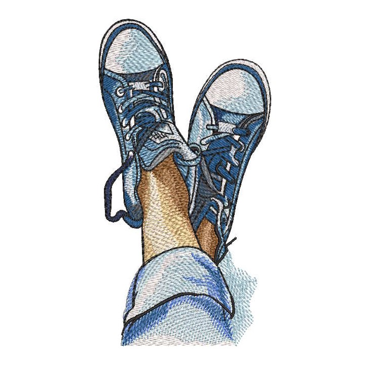 Sneakers jeans freedom embroidery design - Embroidery Design