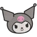 Kuromi kitty with hat embroidery design preview, featuring a cute character from the Hello Kitty collection.