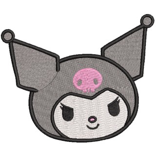 Kuromi kitty with hat embroidery design - Embroidery Design