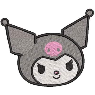 Kuromi kitty with hat embroidery design preview, featuring a cute character from the Hello Kitty collection.