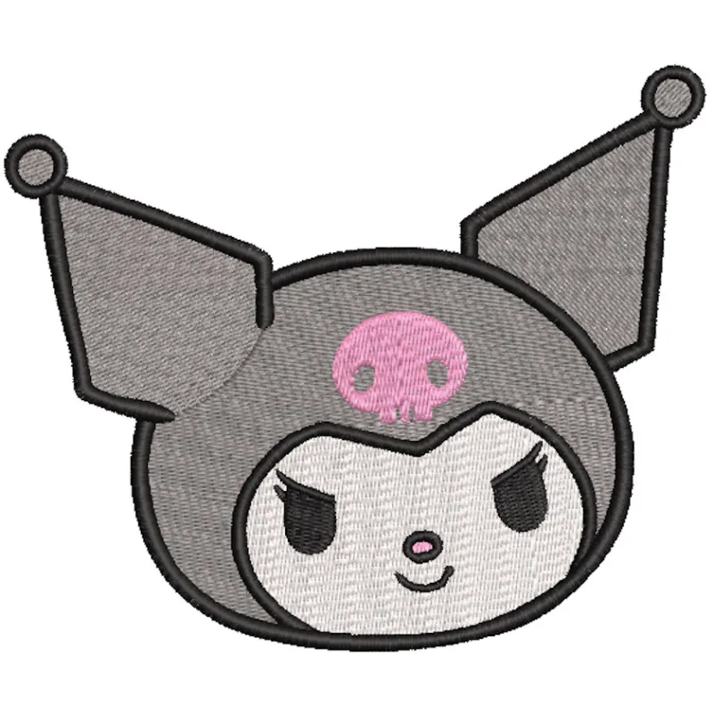 Kuromi kitty with hat embroidery design preview, featuring a cute character from the Hello Kitty collection.