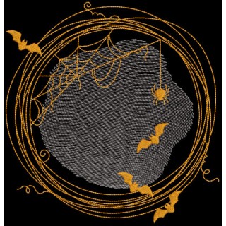 Halloween golden frame embroidery design - Embroidery Design