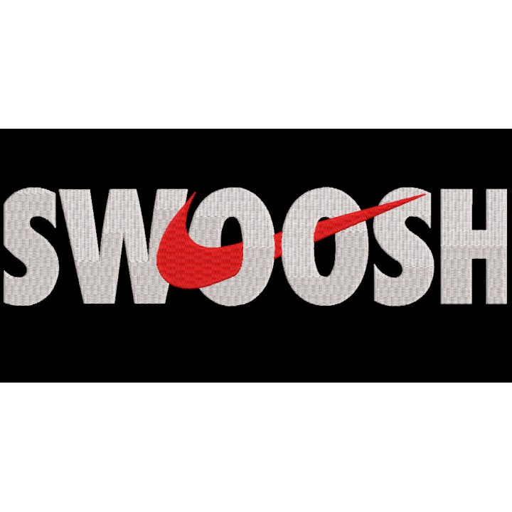 Swoosh logo black background embroidery design - Embroidery Design