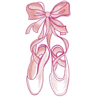 Pink pointe shoes as a gift embroidery design - Embroidery Design
