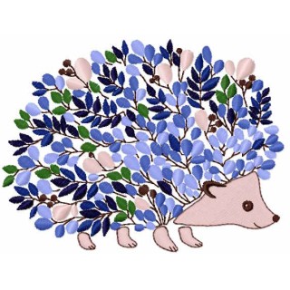 Hedgehog leaves embroidery design - Embroidery Design