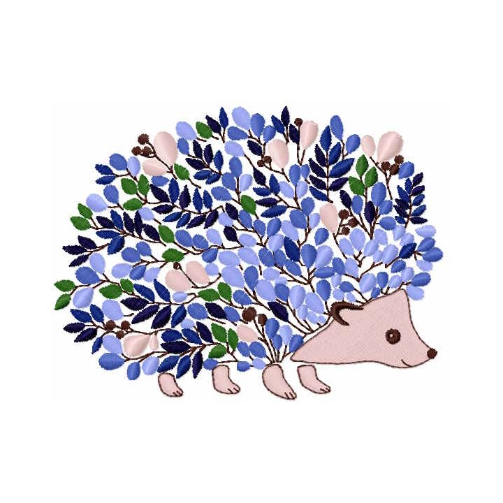 Hedgehog leaves embroidery design - Embroidery Design