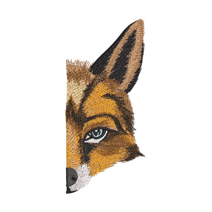 Fox forest predator half muzzle embroidery design - Embroidery Design