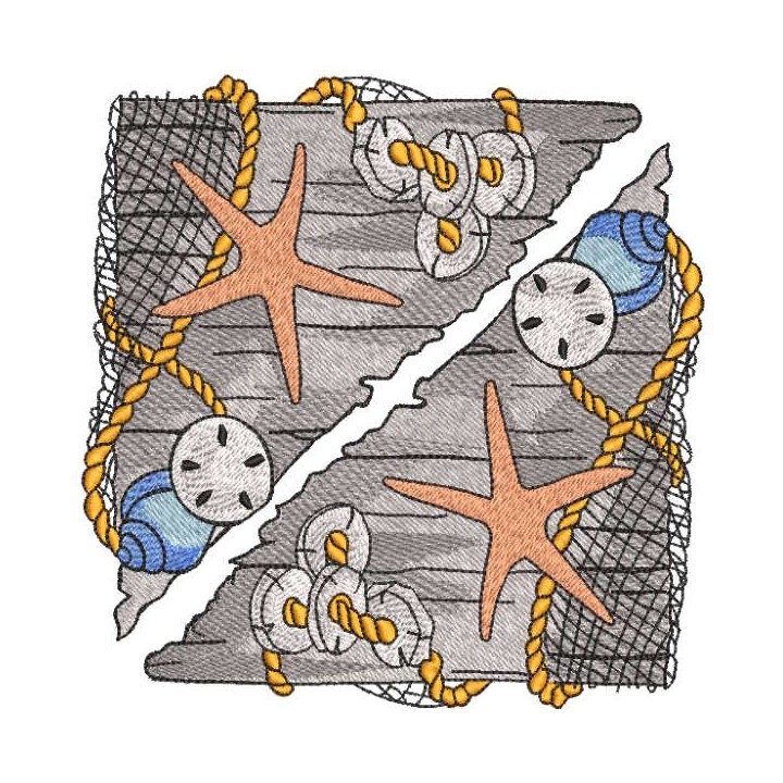 Schooner deck after fishing embroidery design - Embroidery Design