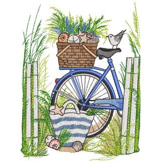 Picnic on the sea beach embroidery design - Embroidery Design