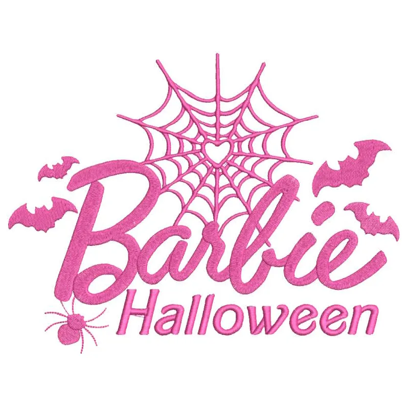 Barbie Halloween embroidery design featuring a spooky and fun motif for your stitching projects.
