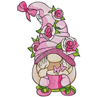 Roses dwarf with magic pot embroidery design - Embroidery Design