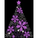 Snowflakes Christmas tree embroidery design showcasing intricate patterns for festive stitching projects.