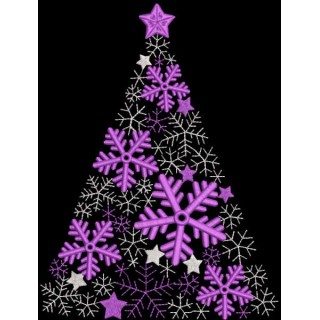Snowflakes Christmas tree embroidery design - Embroidery Design