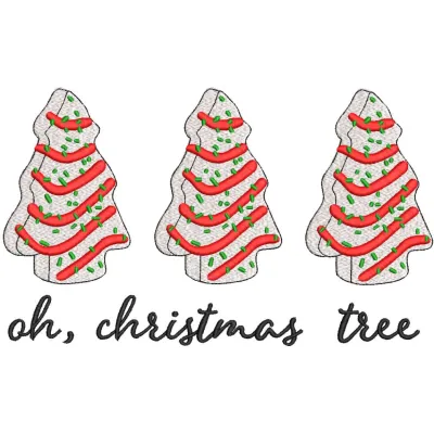 Oh Christmas Tree embroidery design showcasing a festive tree pattern for holiday stitching projects.