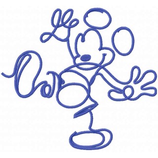 Mickey Mouse with lines embroidery design - Embroidery Design
