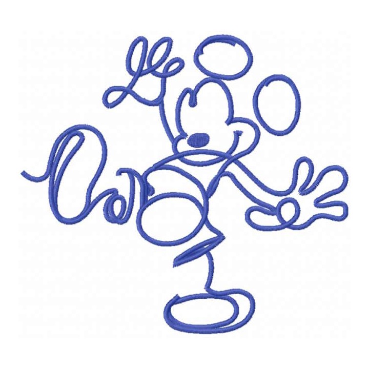 Mickey Mouse with lines embroidery design - Embroidery Design