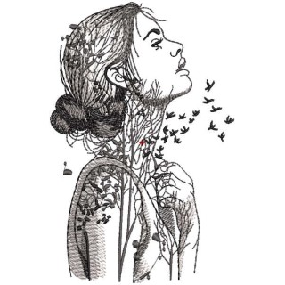 Forest girl embroidery design - Embroidery Design