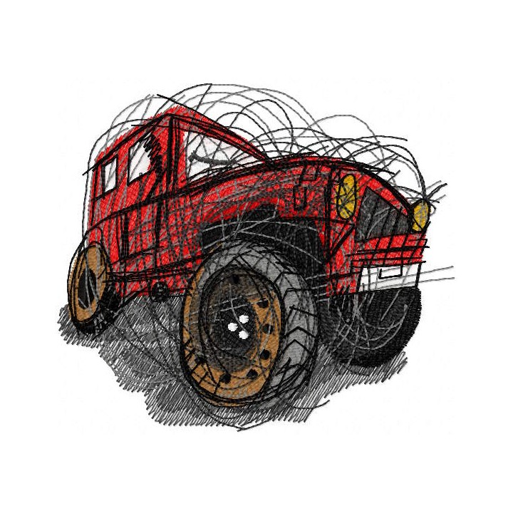 Artistic Jeep embroidery design - Embroidery Design