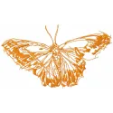 Preview of a vibrant orange monarch butterfly embroidery design, perfect for adding a nature-inspired touch to various proje…