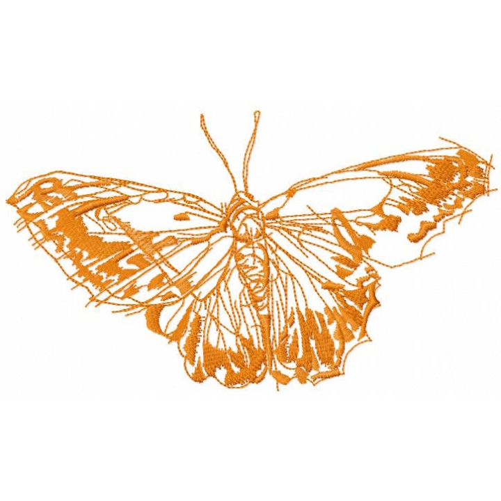 Monarch butterfly orange embroidery design - Embroidery Design