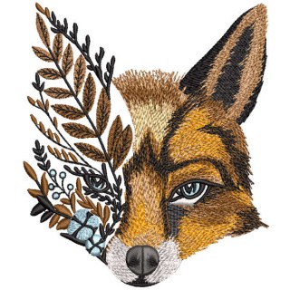 Autumn time fox embroidery design - Embroidery Design