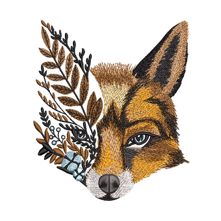 Autumn time fox embroidery design - Embroidery Design