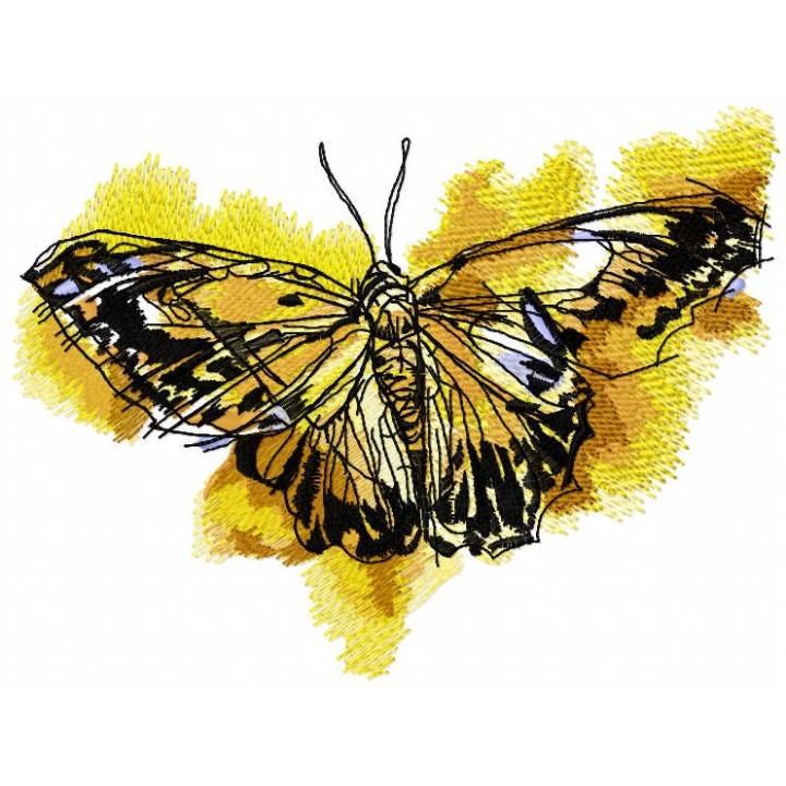Monarch butterfly sketch embroidery design - Embroidery Design