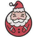 Santa ball embroidery design featuring a cheerful Santa Claus motif for festive stitching projects.