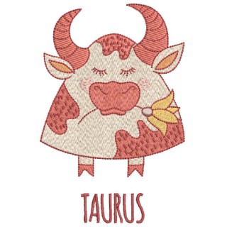 Taurus Zodiac sign embroidery design - Embroidery Design